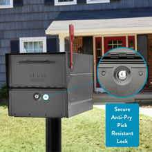 Load image into Gallery viewer, Oasis Eclipse Locking Post Mount Mailbox Pewter
